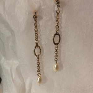 Long drop fresh water 💧 pearl earrings